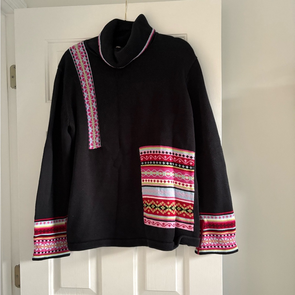Black Multi Cotton Sweater